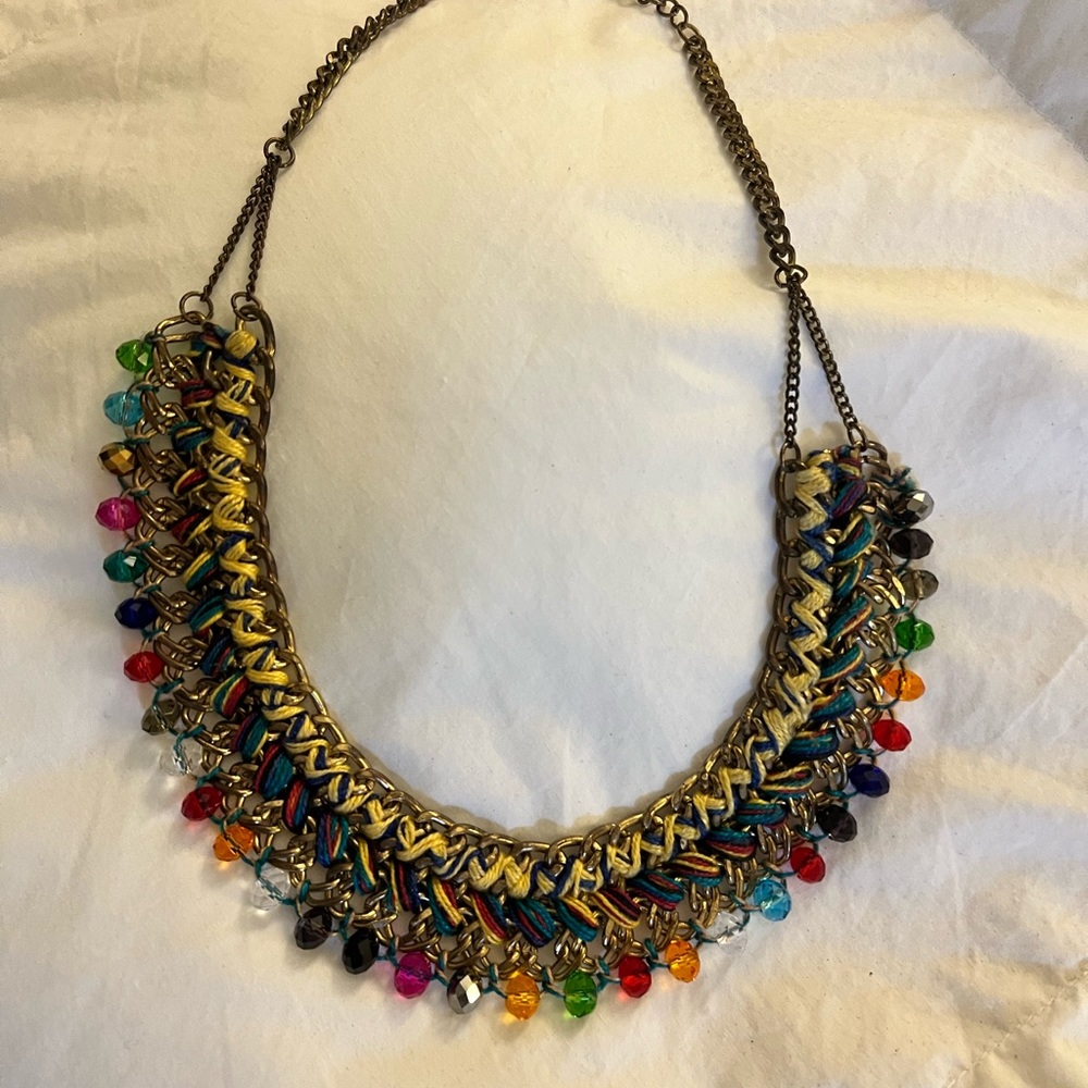 Multicolor Statement Necklace Adjustable Length - image 1